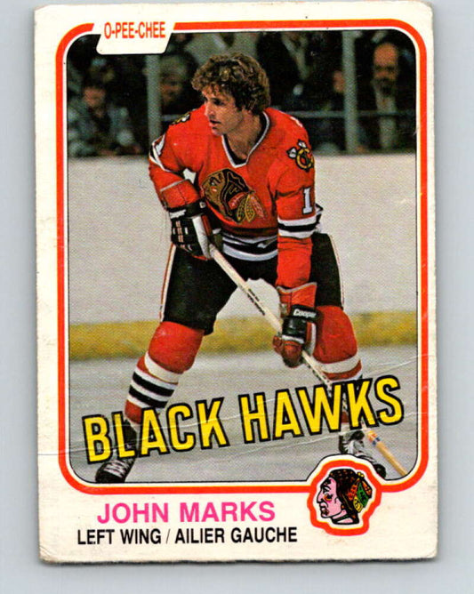 1981-82 O-Pee-Chee #70 John Marks  Chicago Blackhawks  V29910