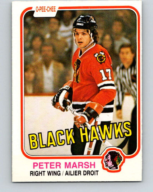 1981-82 O-Pee-Chee #71 Peter Marsh  Chicago Blackhawks  V29914