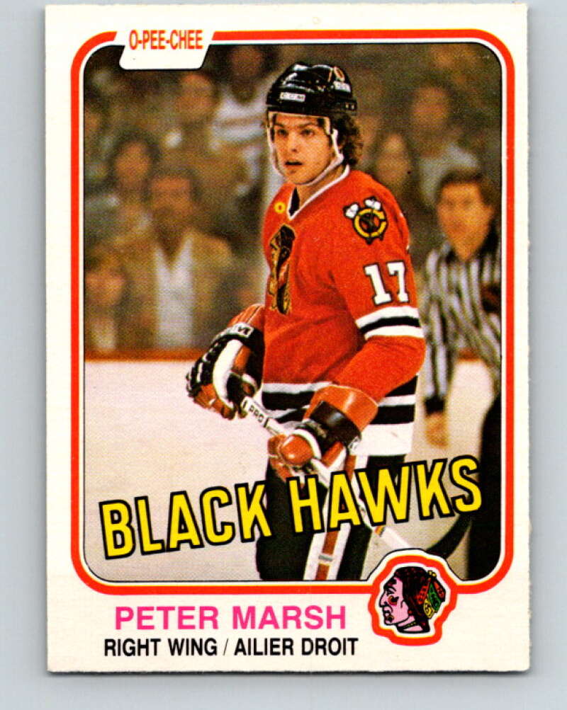 1981-82 O-Pee-Chee #71 Peter Marsh  Chicago Blackhawks  V29921