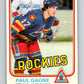 1981-82 O-Pee-Chee #75 Paul Gagne  RC Rookie Colorado Rockies  V29943