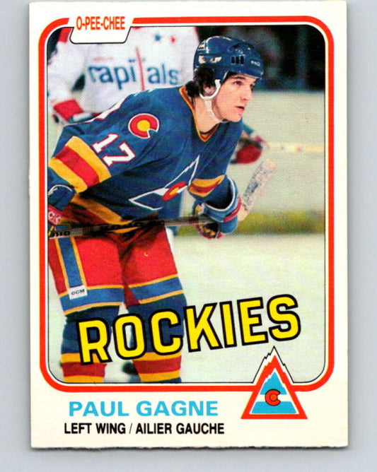 1981-82 O-Pee-Chee #75 Paul Gagne  RC Rookie Colorado Rockies  V29944