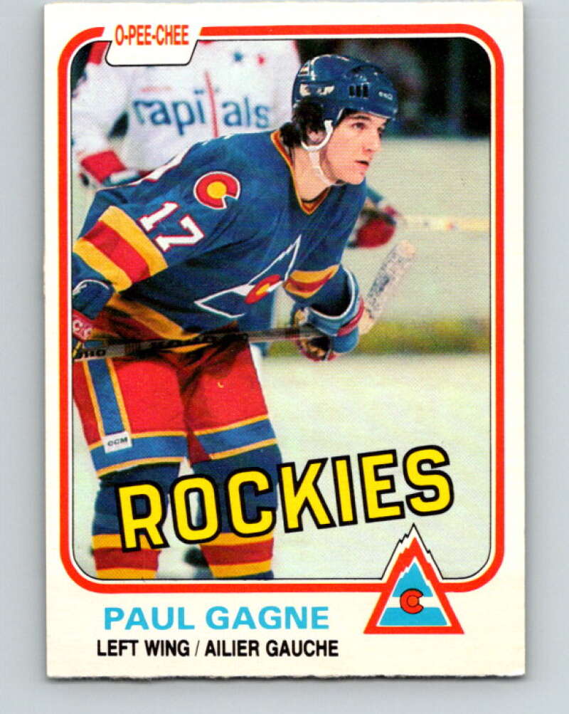 1981-82 O-Pee-Chee #75 Paul Gagne  RC Rookie Colorado Rockies  V29944