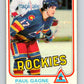 1981-82 O-Pee-Chee #75 Paul Gagne  RC Rookie Colorado Rockies  V29945
