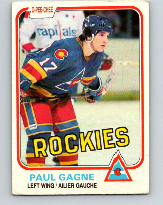 1981-82 O-Pee-Chee #75 Paul Gagne  RC Rookie Colorado Rockies  V29945