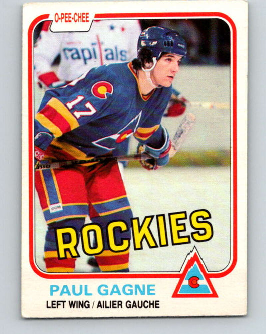 1981-82 O-Pee-Chee #75 Paul Gagne  RC Rookie Colorado Rockies  V29946