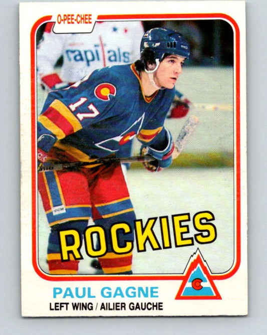 1981-82 O-Pee-Chee #75 Paul Gagne  RC Rookie Colorado Rockies  V29951