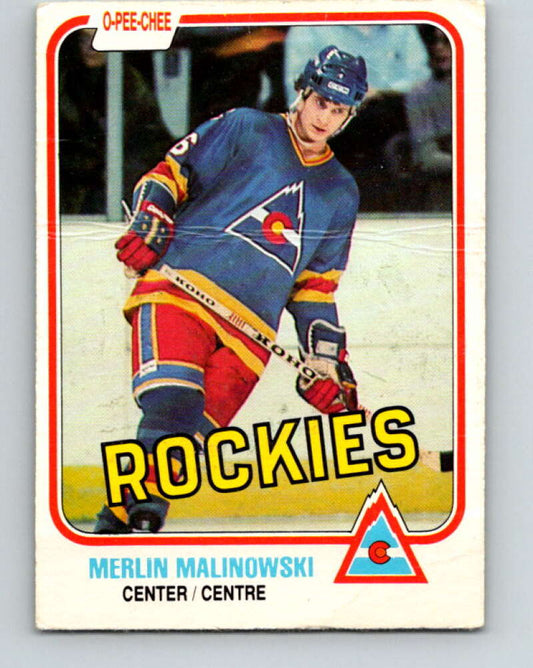 1981-82 O-Pee-Chee #76 Merlin Malinowski RC Rookie Rockies  V29953