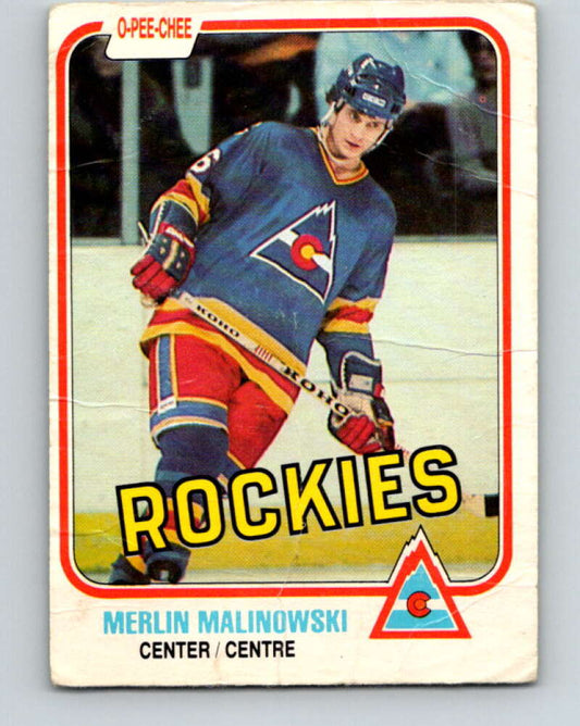 1981-82 O-Pee-Chee #76 Merlin Malinowski RC Rookie Rockies  V29954
