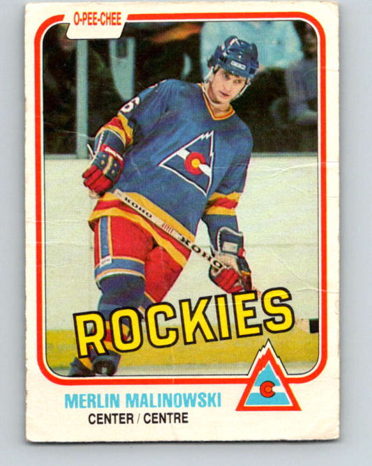 1981-82 O-Pee-Chee #76 Merlin Malinowski RC Rookie Rockies  V29955