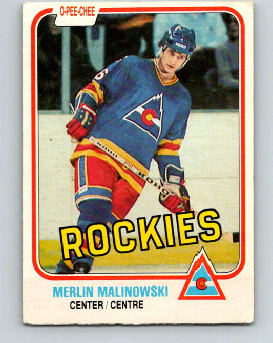 1981-82 O-Pee-Chee #76 Merlin Malinowski RC Rookie Rockies  V29957