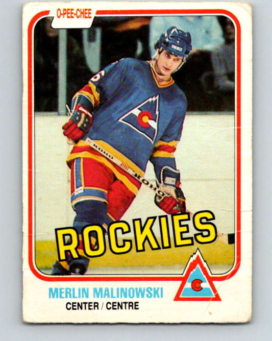 1981-82 O-Pee-Chee #76 Merlin Malinowski RC Rookie Rockies  V29958