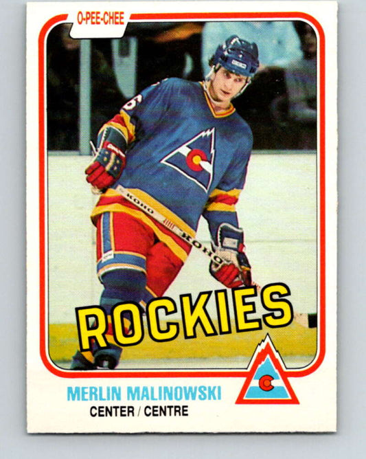 1981-82 O-Pee-Chee #76 Merlin Malinowski RC Rookie Rockies  V29959