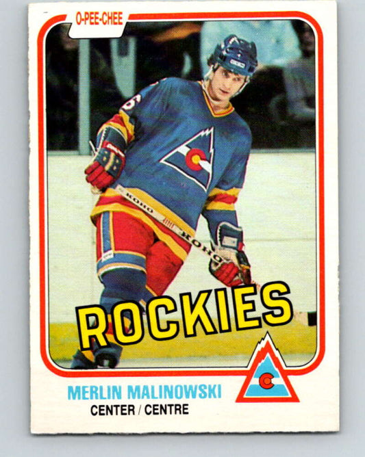 1981-82 O-Pee-Chee #76 Merlin Malinowski RC Rookie Rockies  V29961