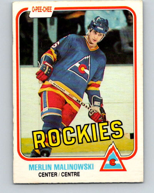 1981-82 O-Pee-Chee #76 Merlin Malinowski RC Rookie Rockies  V29962