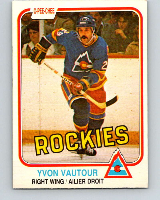 1981-82 O-Pee-Chee #84 Yvon Vautour RC Rookie Rockies  V30017