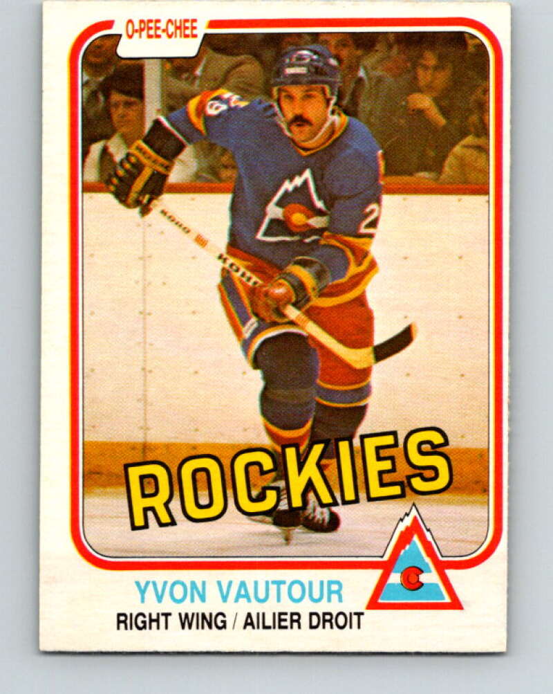 1981-82 O-Pee-Chee #84 Yvon Vautour RC Rookie Rockies  V30021