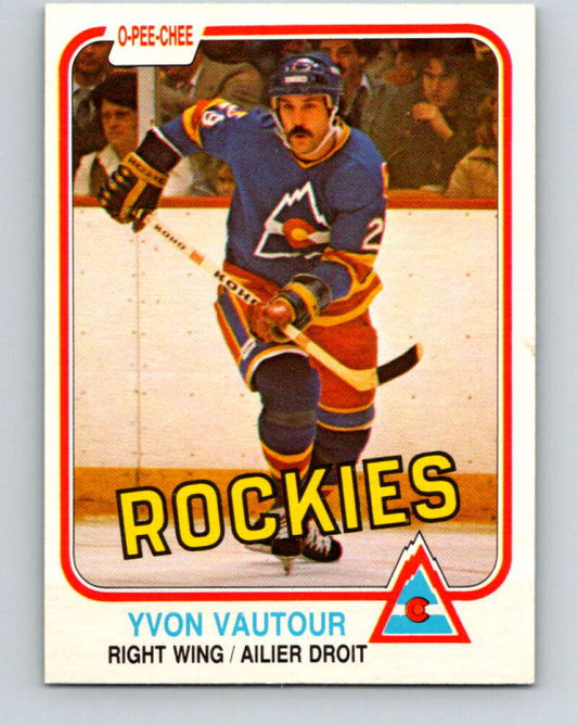 1981-82 O-Pee-Chee #84 Yvon Vautour RC Rookie Rockies  V30023