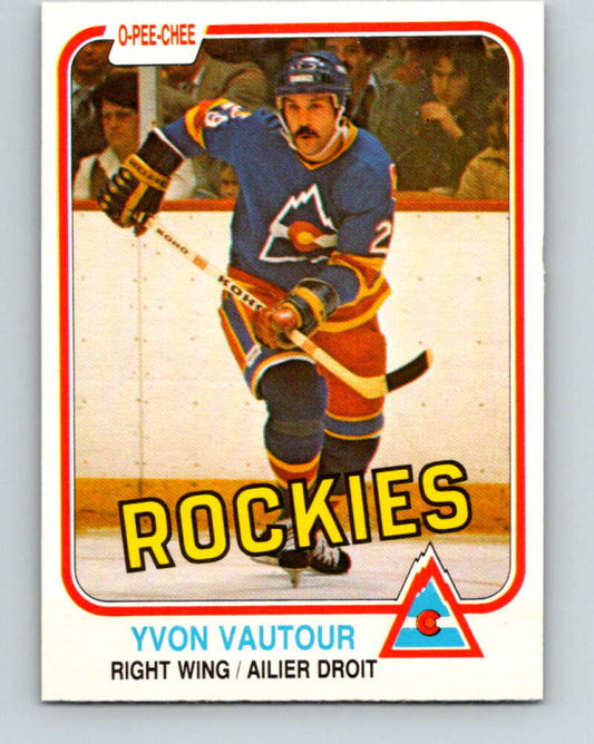 1981-82 O-Pee-Chee #84 Yvon Vautour RC Rookie Rockies  V30024
