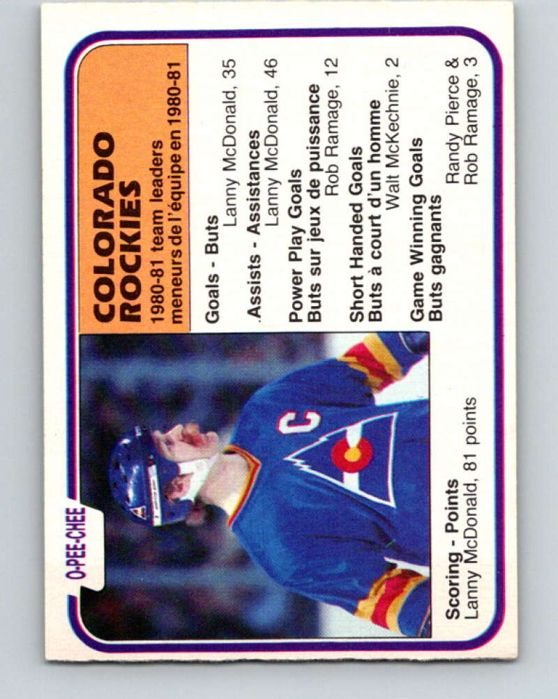 1981-82 O-Pee-Chee #85 Lanny McDonald TL  Colorado Rockies  V30027