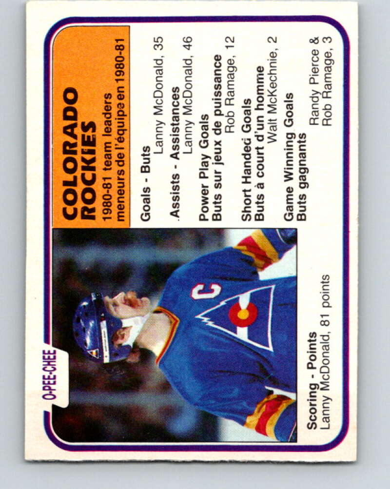 1981-82 O-Pee-Chee #85 Lanny McDonald TL  Colorado Rockies  V30028