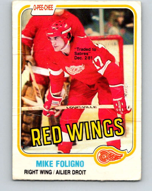 1981-82 O-Pee-Chee #87 Mike Foligno  Detroit Red Wings  V30041