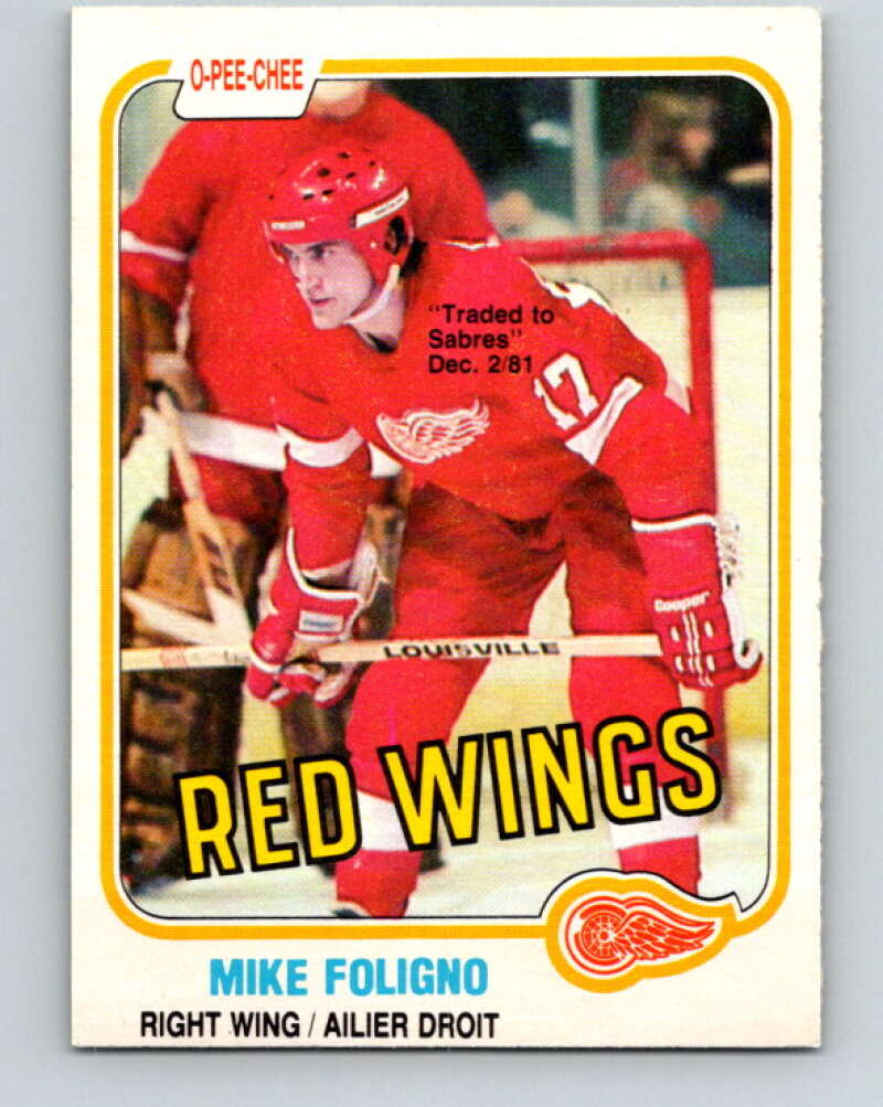 1981-82 O-Pee-Chee #87 Mike Foligno  Detroit Red Wings  V30042