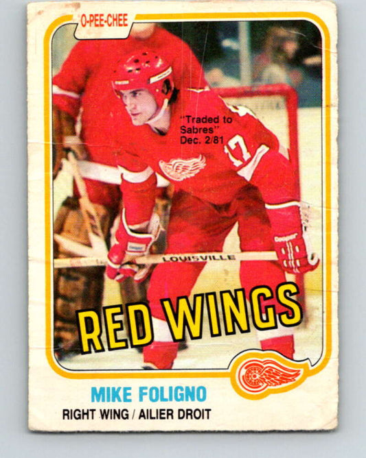 1981-82 O-Pee-Chee #87 Mike Foligno  Detroit Red Wings  V30043