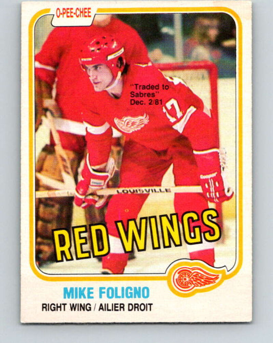 1981-82 O-Pee-Chee #87 Mike Foligno  Detroit Red Wings  V30044