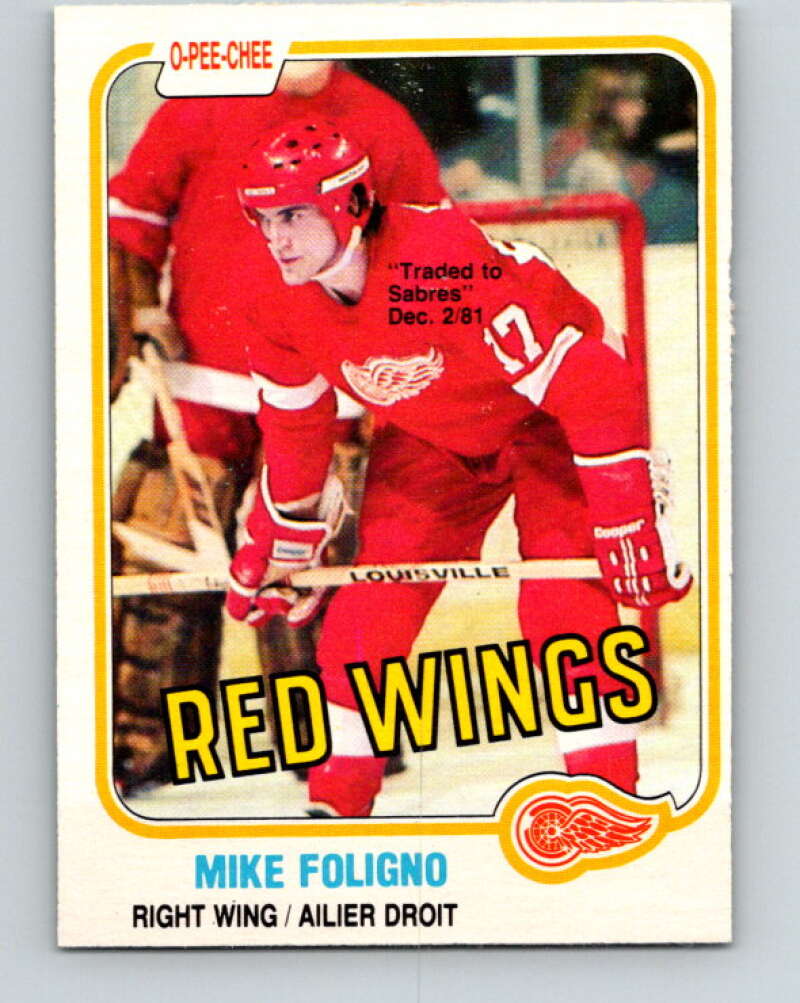 1981-82 O-Pee-Chee #87 Mike Foligno  Detroit Red Wings  V30046