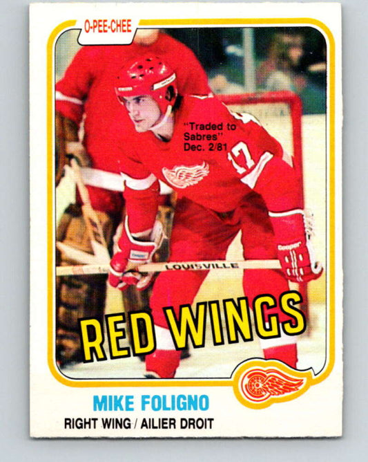 1981-82 O-Pee-Chee #87 Mike Foligno  Detroit Red Wings  V30047