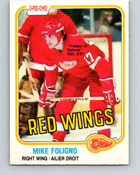 1981-82 O-Pee-Chee #87 Mike Foligno  Detroit Red Wings  V30048