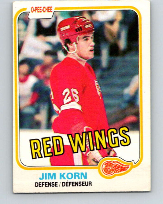 1981-82 O-Pee-Chee #91 Jim Korn  RC Rookie Detroit Red Wings  V30074