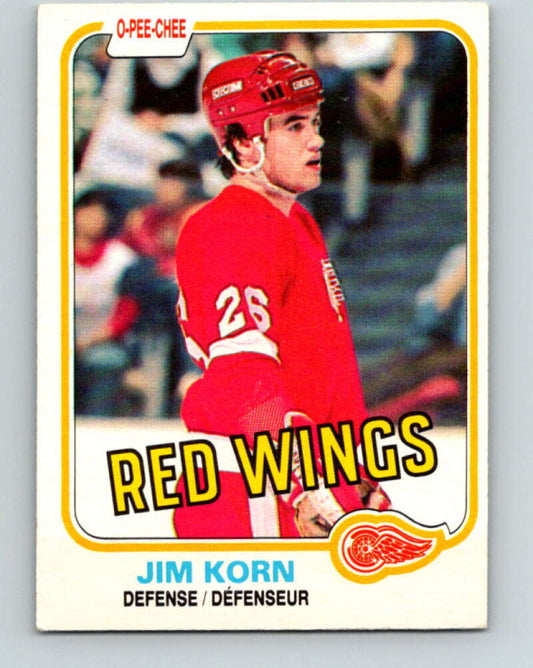 1981-82 O-Pee-Chee #91 Jim Korn  RC Rookie Detroit Red Wings  V30075