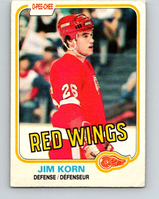 1981-82 O-Pee-Chee #91 Jim Korn  RC Rookie Detroit Red Wings  V30076