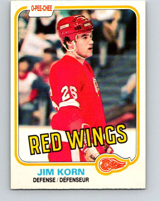 1981-82 O-Pee-Chee #91 Jim Korn  RC Rookie Detroit Red Wings  V30078