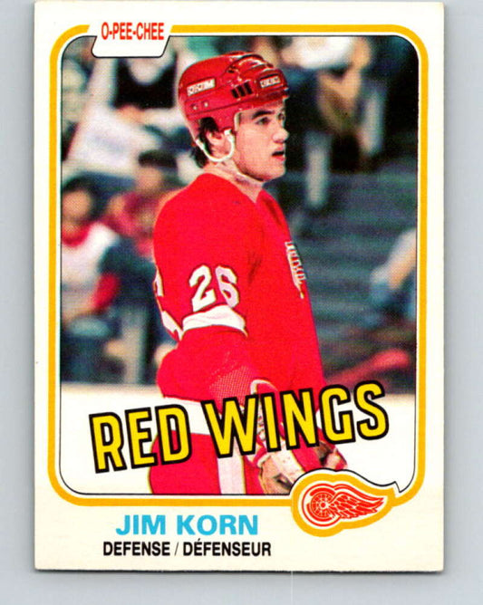 1981-82 O-Pee-Chee #91 Jim Korn  RC Rookie Detroit Red Wings  V30081