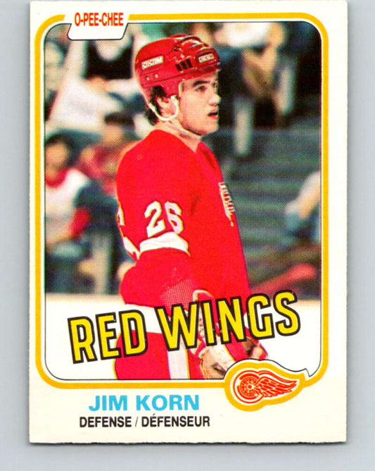 1981-82 O-Pee-Chee #91 Jim Korn  RC Rookie Detroit Red Wings  V30083