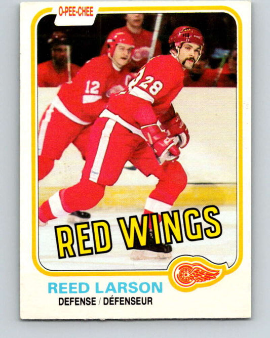 1981-82 O-Pee-Chee #92 Reed Larson  Detroit Red Wings  V30085