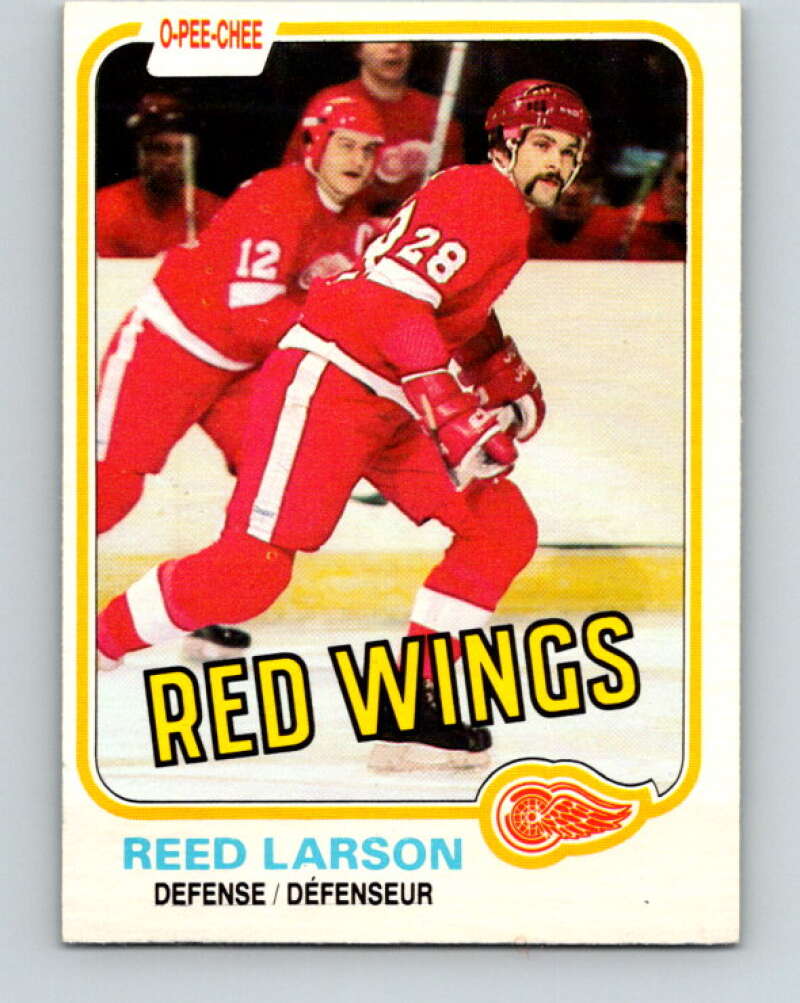 1981-82 O-Pee-Chee #92 Reed Larson  Detroit Red Wings  V30086