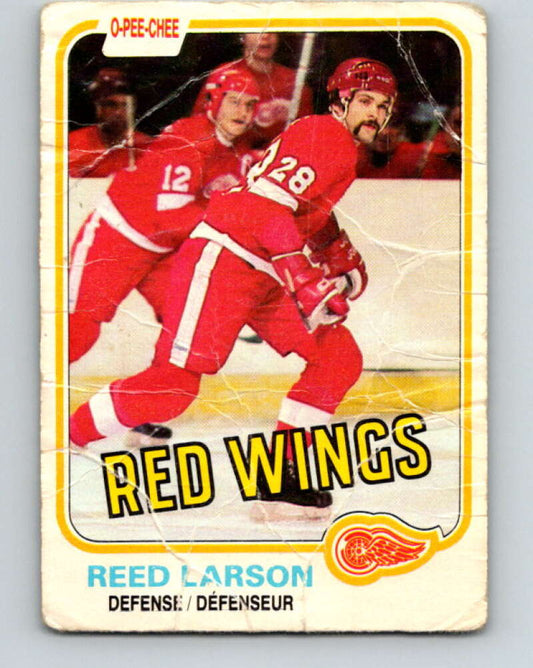 1981-82 O-Pee-Chee #92 Reed Larson  Detroit Red Wings  V30087