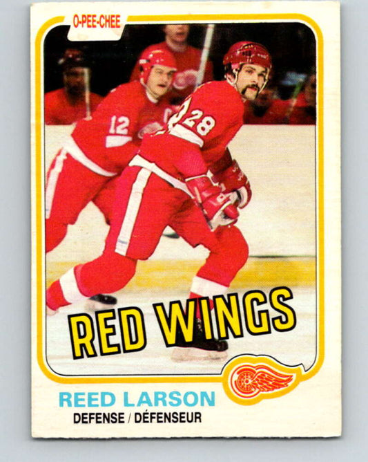 1981-82 O-Pee-Chee #92 Reed Larson  Detroit Red Wings  V30089