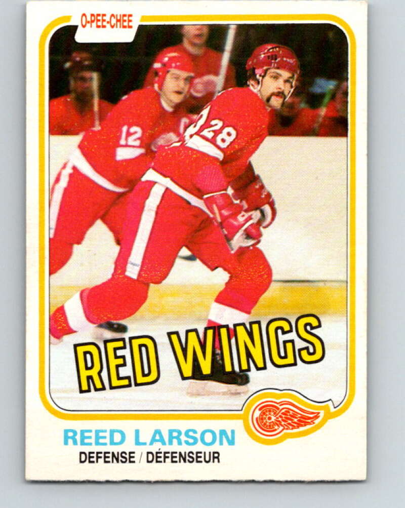 1981-82 O-Pee-Chee #92 Reed Larson  Detroit Red Wings  V30093