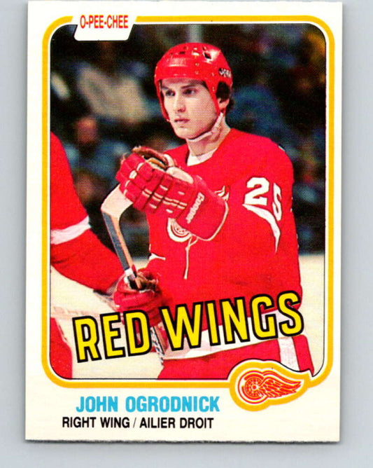 1981-82 O-Pee-Chee #95 John Ogrodnick  Detroit Red Wings  V30118