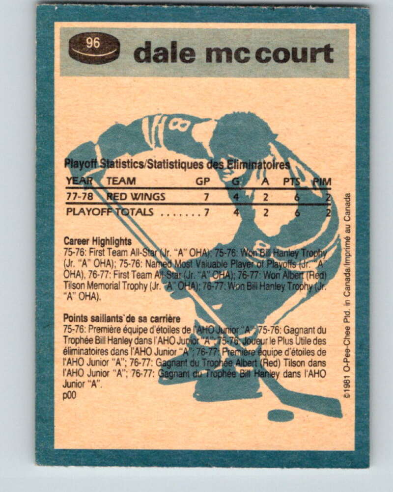 1981-82 O-Pee-Chee #96 Dale McCourt  Calgary Flames  V30130