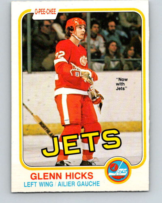 1981-82 O-Pee-Chee #98 Glenn Hicks  RC Rookie Winnipeg Jets  V30152