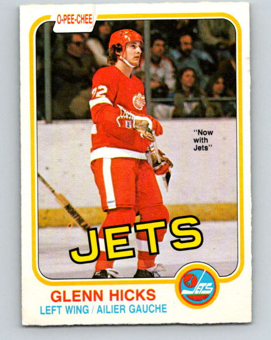 1981-82 O-Pee-Chee #98 Glenn Hicks  RC Rookie Winnipeg Jets  V30153