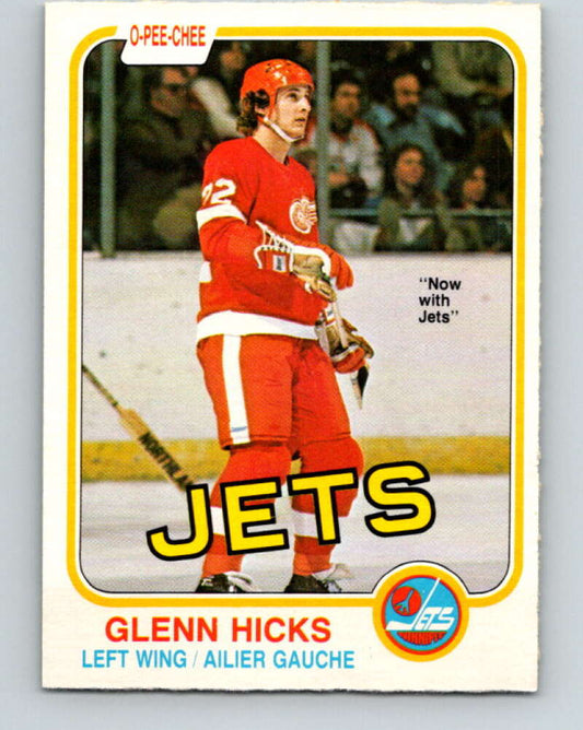 1981-82 O-Pee-Chee #98 Glenn Hicks  RC Rookie Winnipeg Jets  V30154
