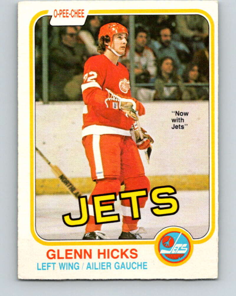 1981-82 O-Pee-Chee #98 Glenn Hicks  RC Rookie Winnipeg Jets  V30157