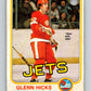 1981-82 O-Pee-Chee #98 Glenn Hicks  RC Rookie Winnipeg Jets  V30158