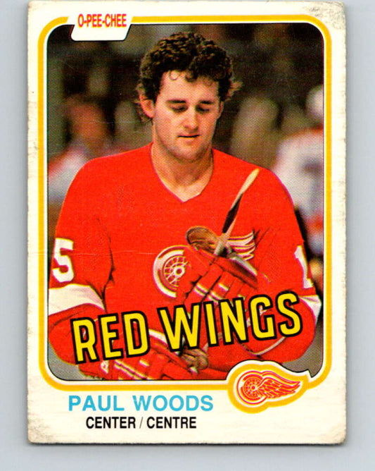 1981-82 O-Pee-Chee #104 Paul Woods  Detroit Red Wings  V30202
